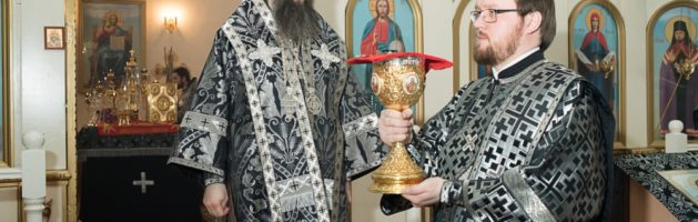 Архиерейская служба в Покровкой церкви города Городище